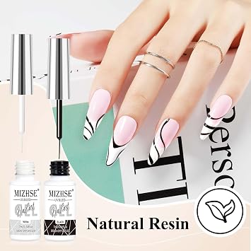MIZHSE Gel Liner Nail Art Polish Black and White Gel Painting For Nails Art