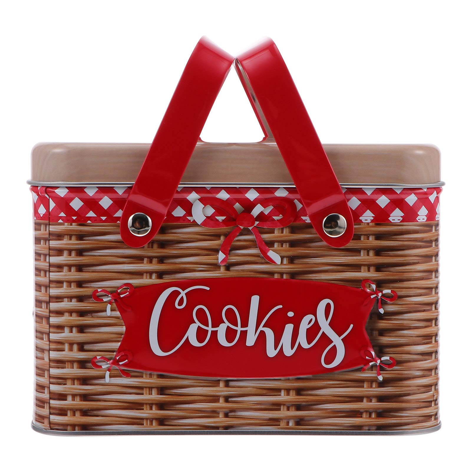 Amazon.com: DOITOOL Metal Cookie Tin with Lid Imitation Rattan