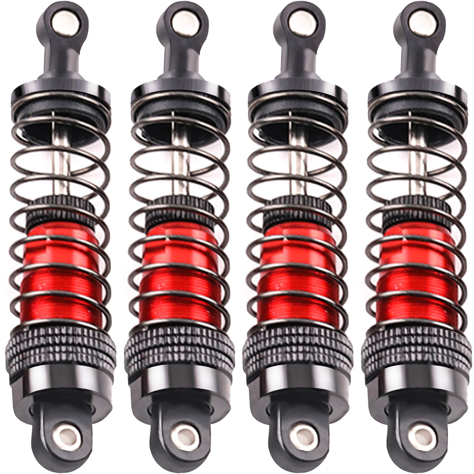 Oil-Fill Shock Absorbers for 1/14 1/16 1/12 RC Cars, 81mm Hydraulic Suspension Kit, DIY Refillable Dampers with Alloy Body, Compatible for MJX, HSP, WLtoys, SCY, FMS, Traxxas (Oil Not Included)