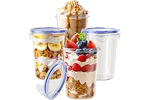 4 Pack Overnight Oatmeal Containers with Lids