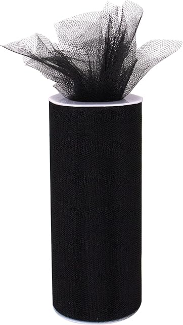Occasions Mesh Net Organza Tulle Roll, 23m x 15cm, Black