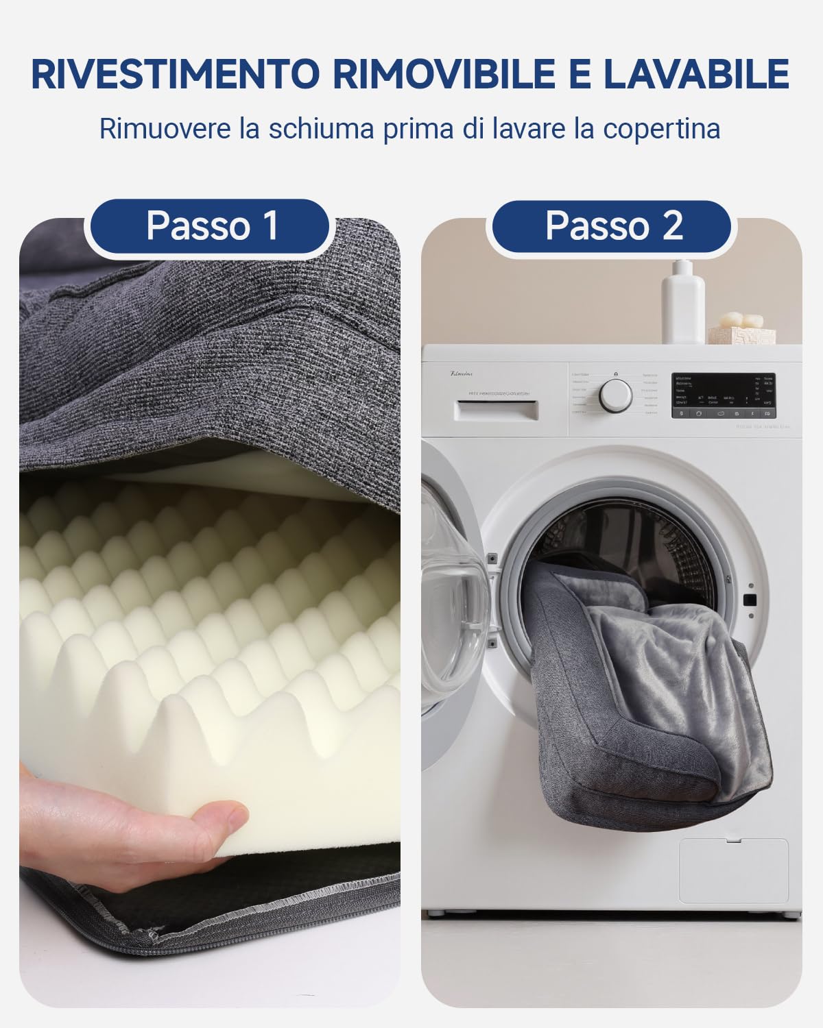 KSIIA Cuccia Cane Interno Cuscino Cane Sfoderabile e Lavabile, Ortopedica e Impermeabile con Base Antiscivolo, Con Cuscino a Forma di U, Grigio Scuro, 119x81x19cm