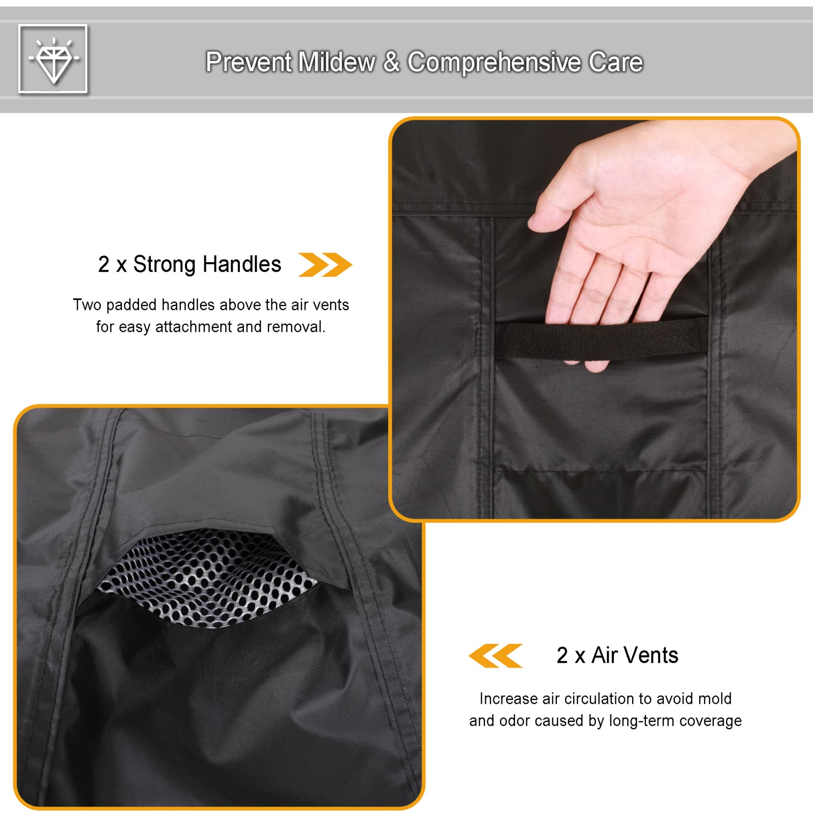 COSFLY Coprisedie Impermeabili Per Esterno (Pacco Da 2) - Tessuto Oxford 600D, Con Coulisse E Cinghie, Adatti A Sedie Fino A 80x80x91 Cm (LxPxA), Protezione Da Pioggia E Sole