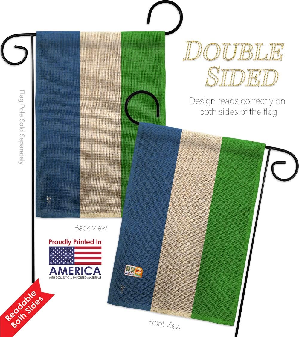 Sierra Leone Burlap Garden Flag Nationality Nation International World Country Particular Area Small Decorative Gift Yard House Banner Double-Sided Made In USA 13 X 18.5