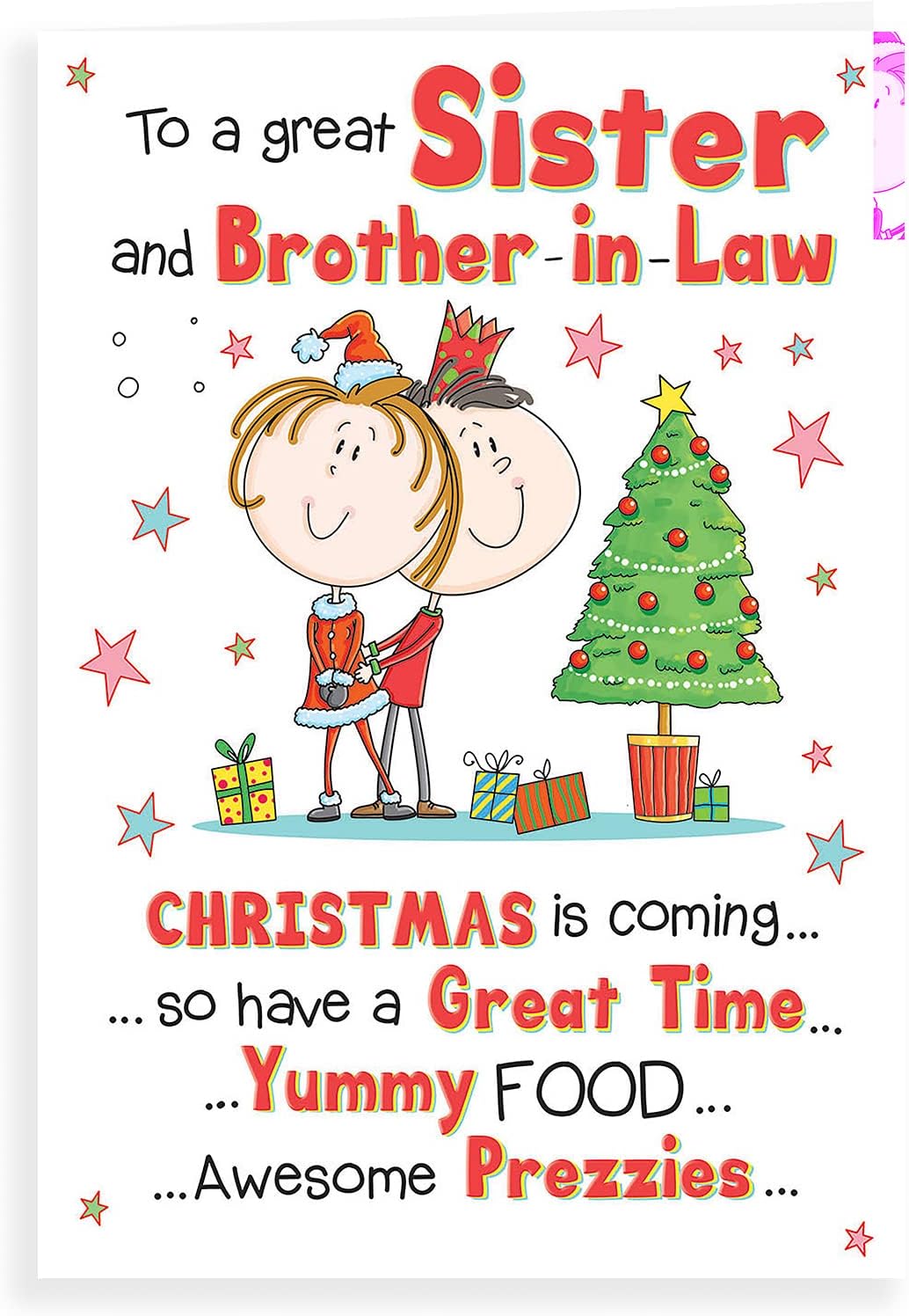 Piccadilly Greetings Regal Publishing Sentiment Christmas Card Sister & Brother in Law - 9 x 6 inches, C85574