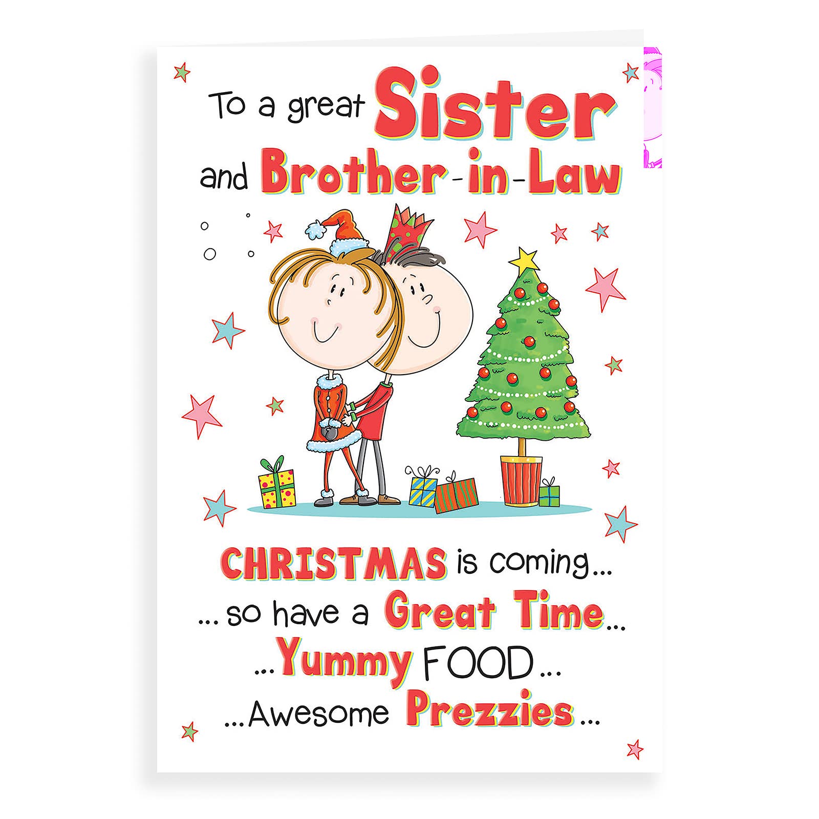 Piccadilly Greetings Regal Publishing Humour Christmas Card Sister & Brother in Law - 9 x 6 inches