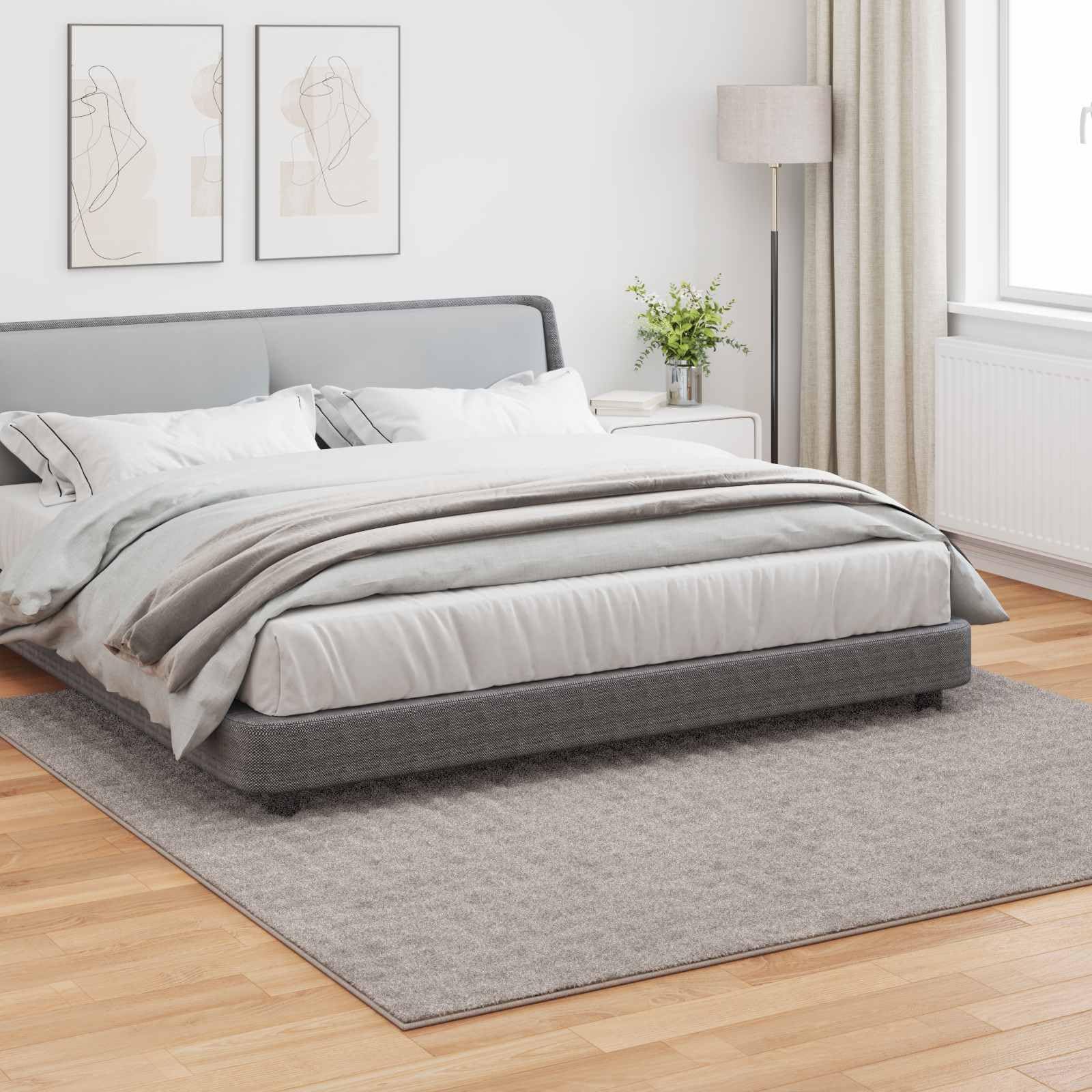 SIROLO - Tappeto quadrato, 240 x 240 cm, in poliestere, antiscivolo e lavabile in lavatrice, per soggiorno, camera da letto, sala da pranzo o terrazza coperta, colore: sabbia