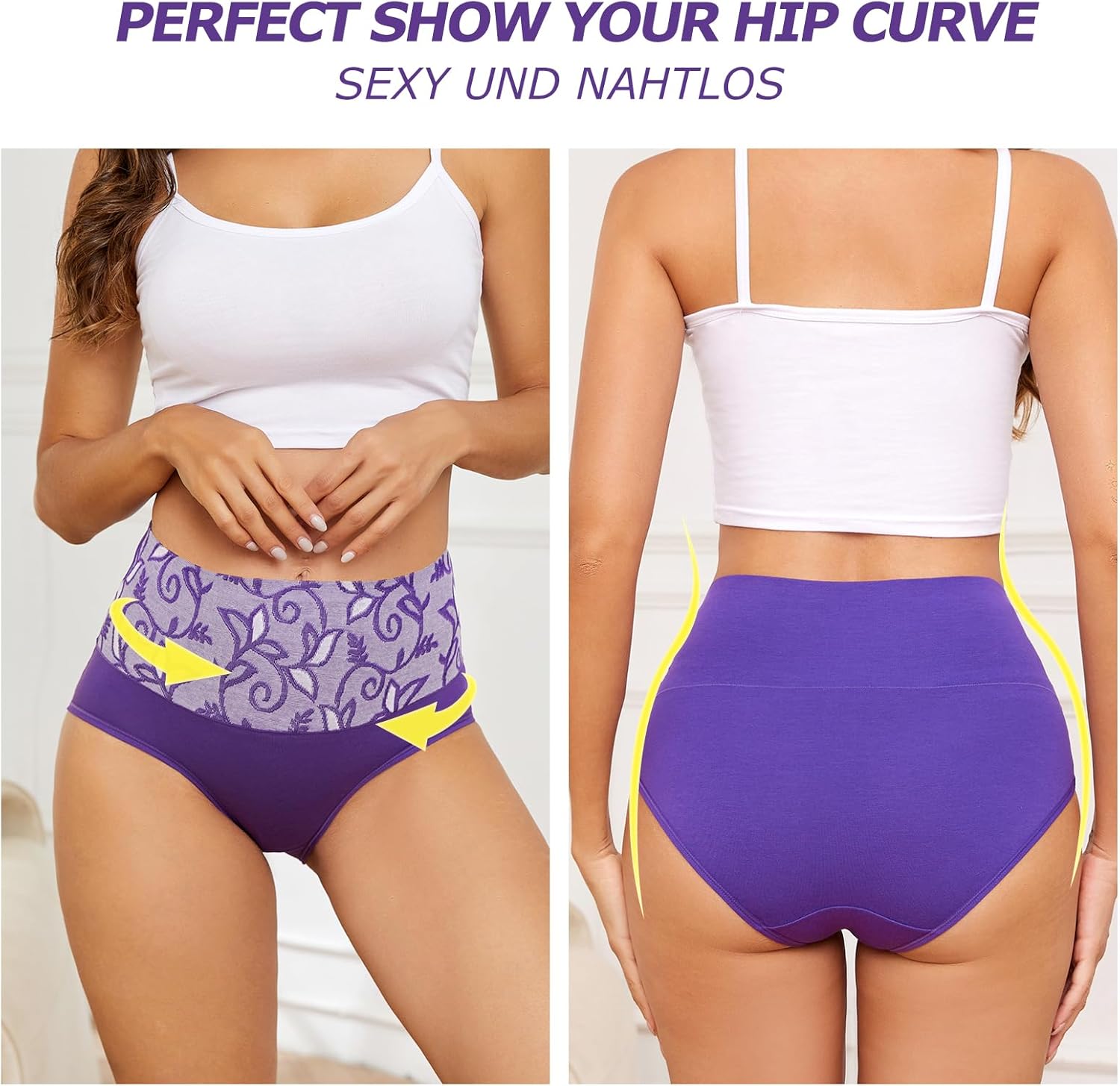 Womens High Waisted Tummy Control Underwear C Section Underwear Soft Cotton Panties Full Coverage Briefs - Image 3