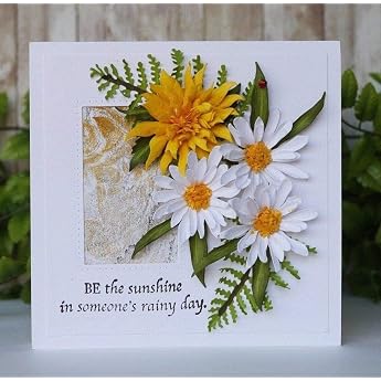 Daisy Cutting Dies for Card Making Cutting Dies Stencil for DIY Scrapbooking Photo Album Decorative Embossing Paper Cutting Dies Template + Cute Brooch