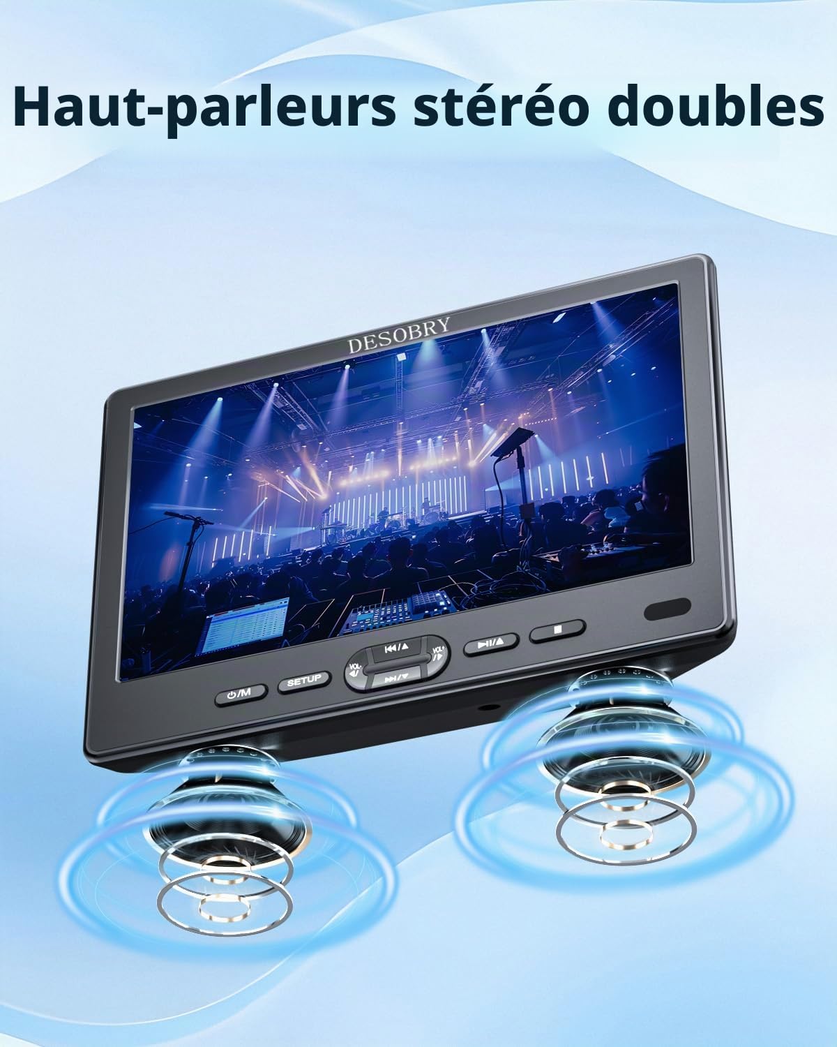 10,5 Pouces Voiture Lecteur DVD avec entrée HDMI et Casque, écran Voiture Enfant appuie tête Compatible USB/TF, Slot in Design pour Enfant