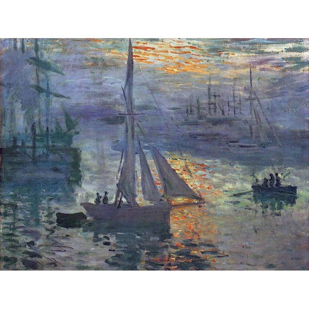 Wee Blue Coo Claude Monet Sunrise At Sea Old Master Painting Art Print Poster Wall Decor 12X16 Inch