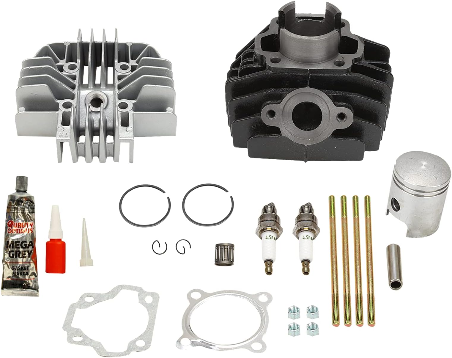 BLACKHORSE-RACING Cylinder Gasket Piston Ring Kit Set Top End Bike Compatible with Yamaha PW 80 PW80 1983-2006 Replaces OEM# 21W-11111-00-00, 1W7-11181-00-00,4AW-11351-00-00, 3E5-11631-00-97