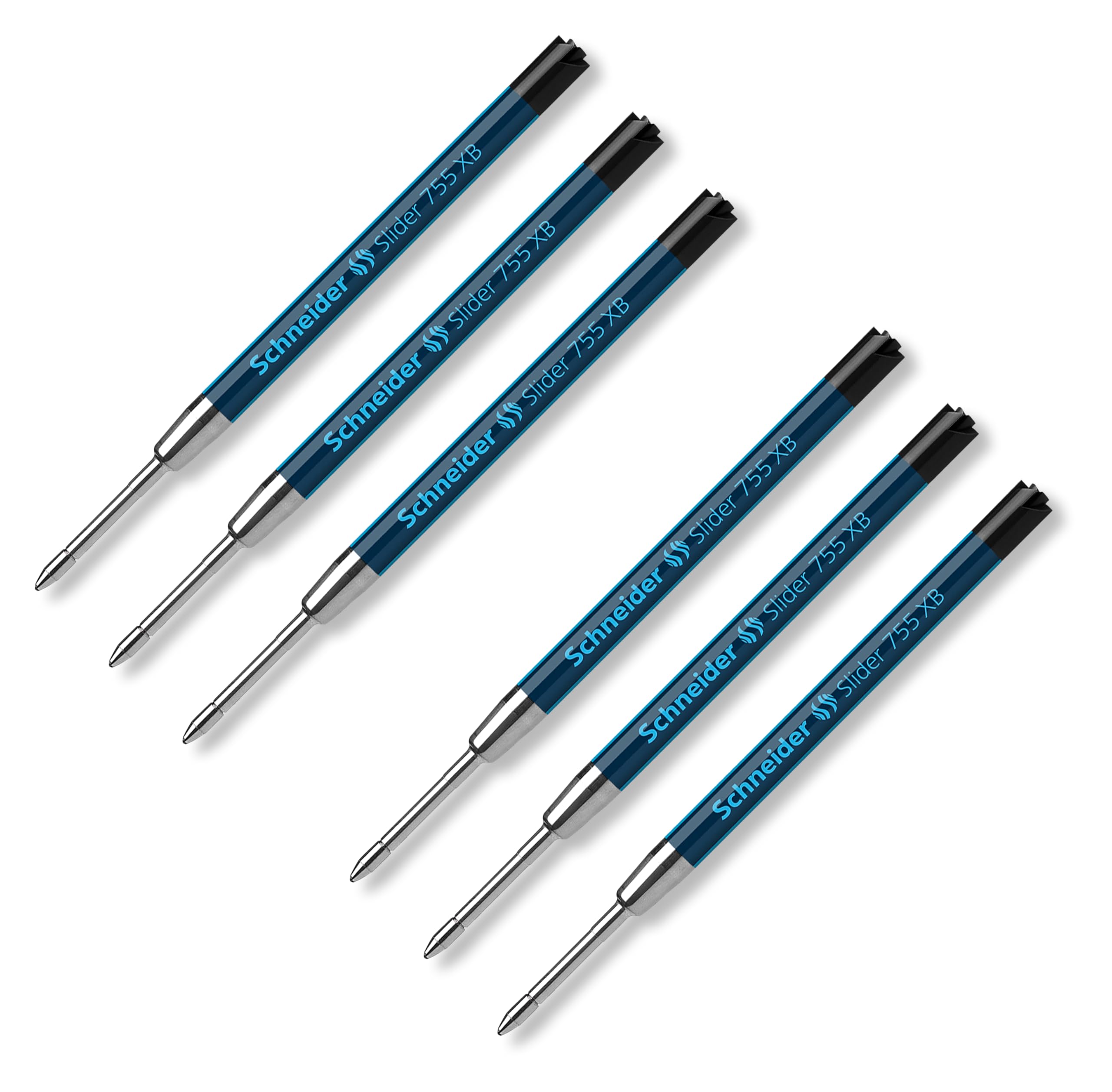 Schneider Schreibgeräte Kugelschreibermine Slider 755, dokumentenecht, XB, 6 Stück Schwarz