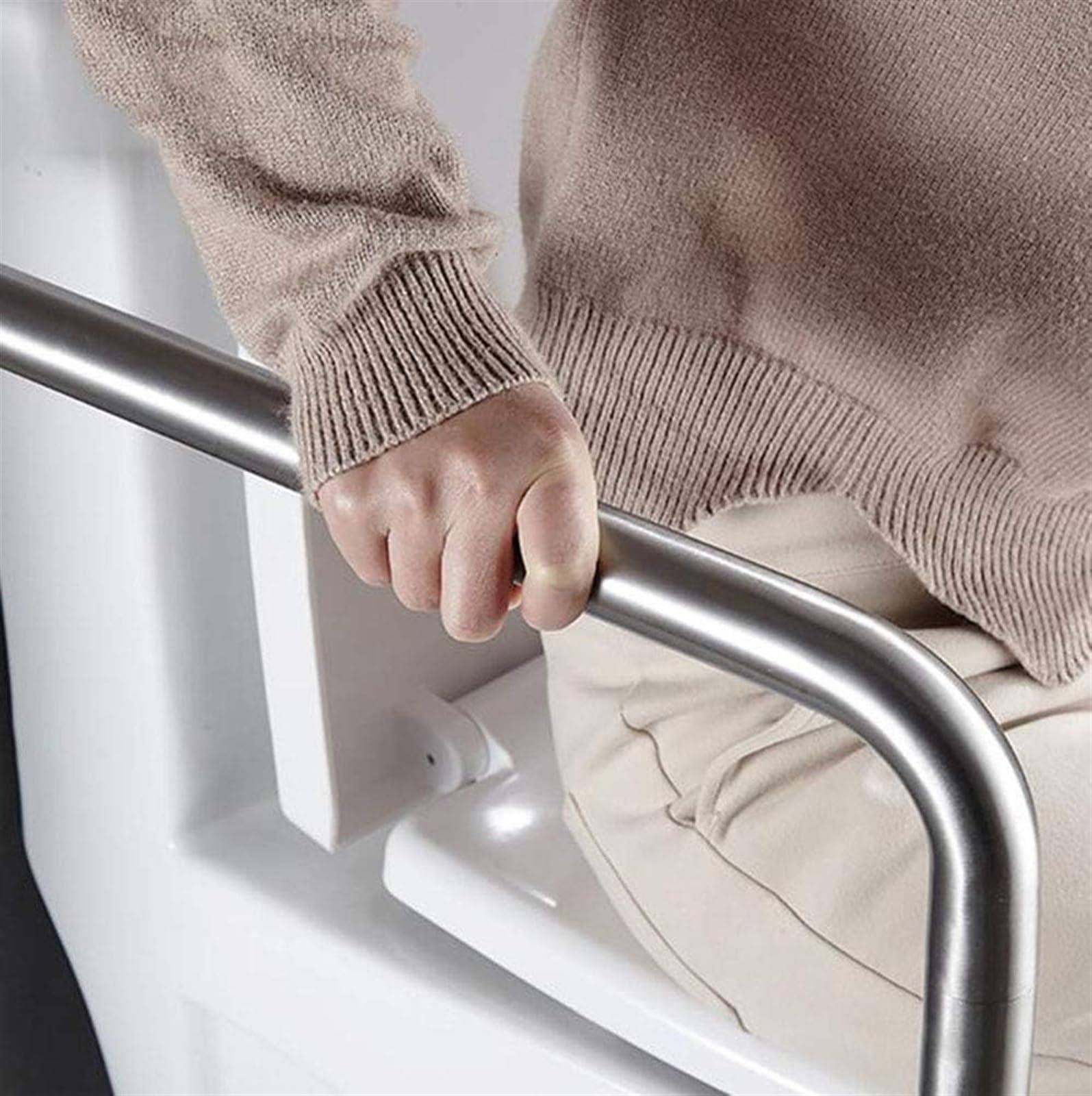 Rieles de agarre, barra de soporte para pasamanos de baño, seguridad para discapacitados, soporte para asiento de baño, barras de rieles/izquierda