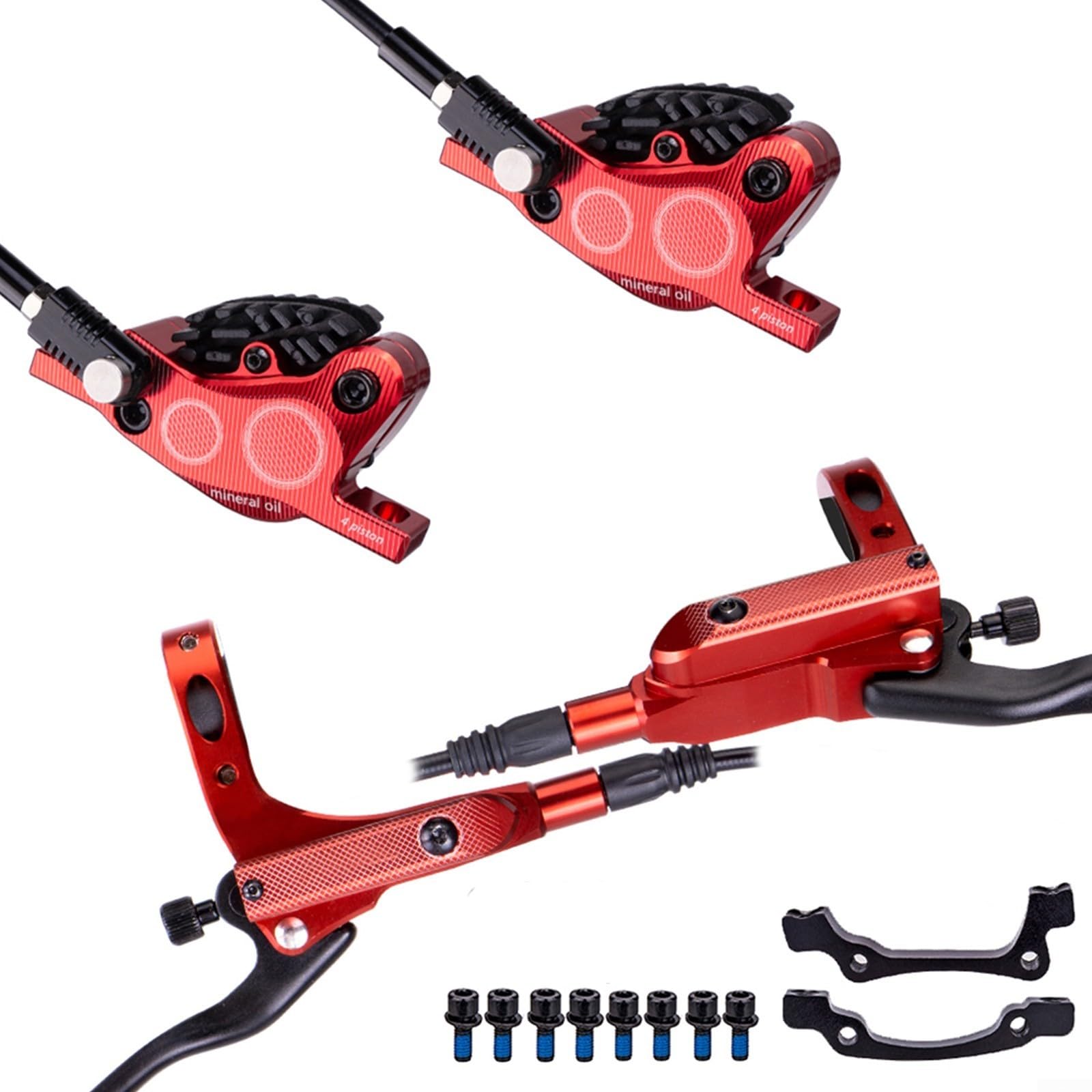 Mountain For Bike Hydraulische Bremsen Set für Fahrrad Öldruck 4 Kolben Bremssattel