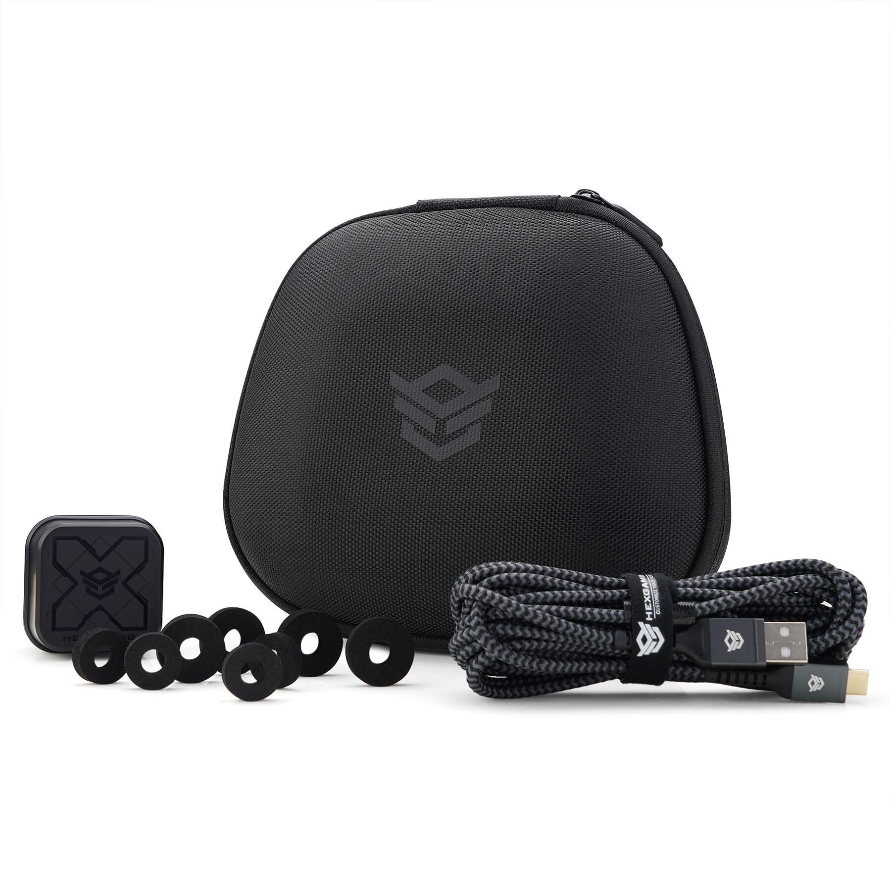 HEXGAMING Universal Carrying Case & Type-C 4M Charging Cable & Joysticks Aiming Rings Compatible with ps5, Storage Bag Kits Compatible with Xbox Core Controller
