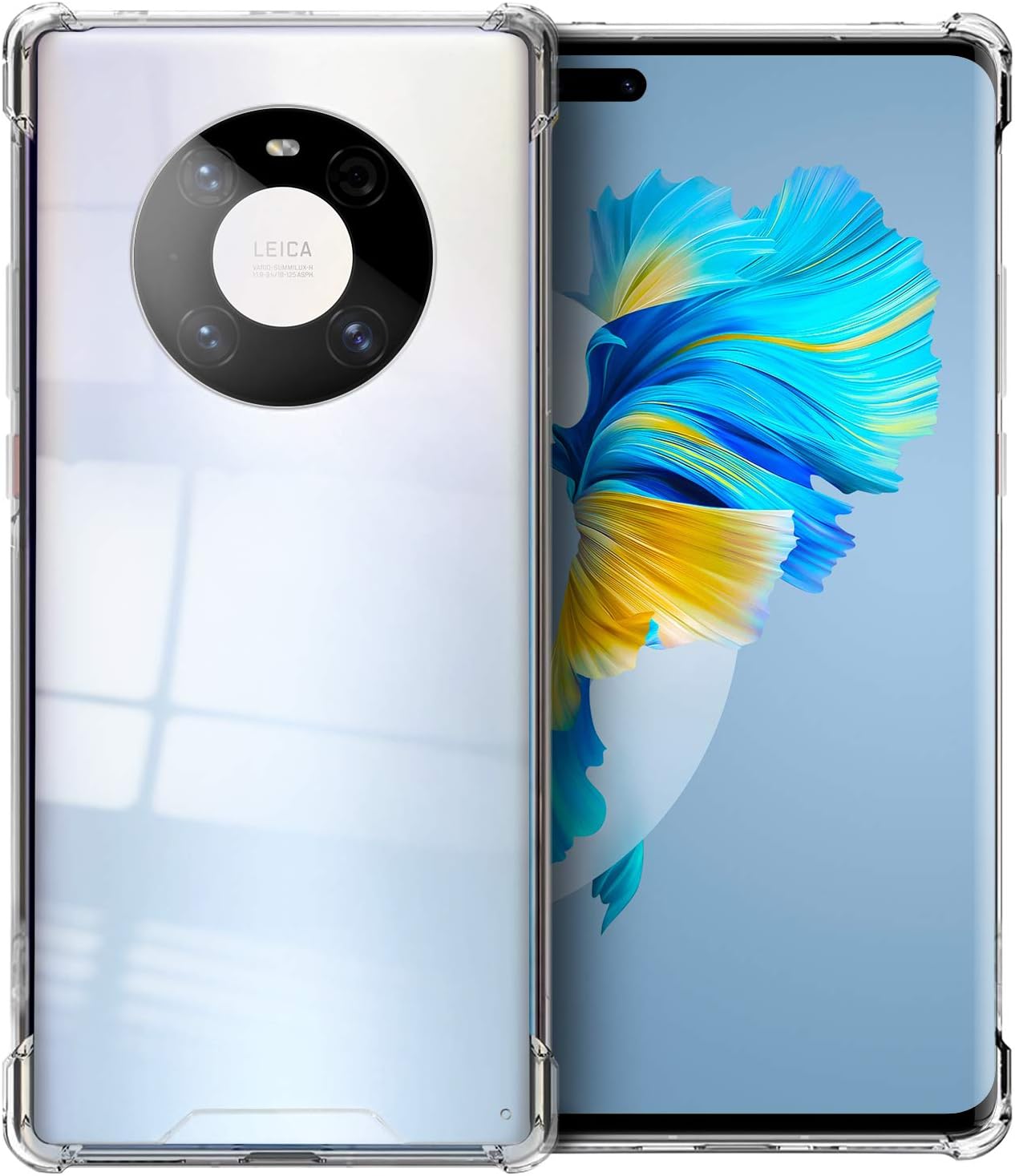 Newseego Compatible with Huawei Mate 40 Pro Case, Ultra Slim Crystal Transparent Case Hard PC + Soft TPU Rubber Bumper Shockproof Anti-Scratch Full Body Protective Cover Case for Mate 40 Pro - Clear
