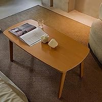 Vista 10 de SYALEO Mesa de Centro Mesa de centro de madera maciza, mesa plegable estilo japonés, mesa auxiliar para sala de estar, sofá, mesa auxiliar de 17.7
