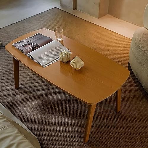 Miniatura 10 de Mesa de Centro Mesa de centro de madera maciza, mesa plegable estilo japonés, mesa auxiliar para sala de estar, sofá, mesa auxiliar de 17.7 in de