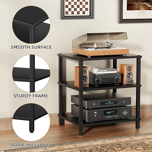 Miniatura 7 de Soporte para reproductor multimedia AV de 3 niveles, gabinete estéreo, gabinete estéreo moderno, estante de consola de juegos, soporte de TV de