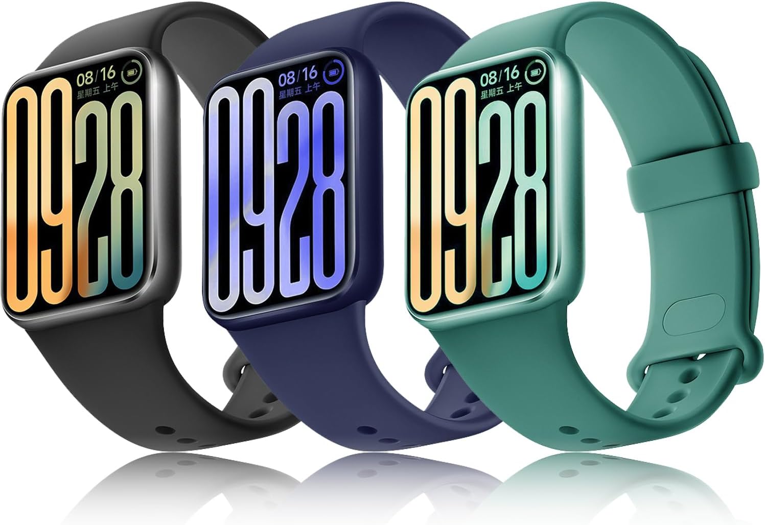 Bands for Xiaomi Smart Band 9 Pro/ 8 Pro/ 10 Pro Straps for Women Men, 3 Pack Soft Silicone Strap Replacement Wristbands Compatible with Xiaomi Smart Band 8Pro/9Pro/10Pro