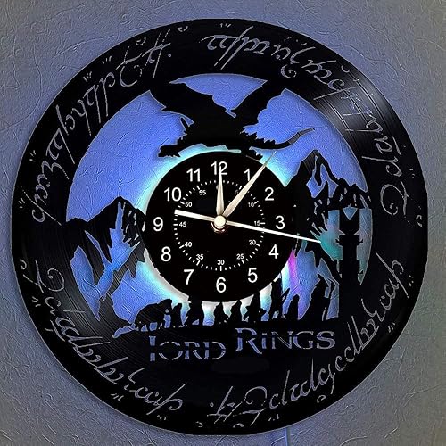 Reloj de pared de disco de vinilo, anillos LED de 7 colores, lámpara de noche retro, regalo único, hecho a mano, decoración de pared para el hogar,