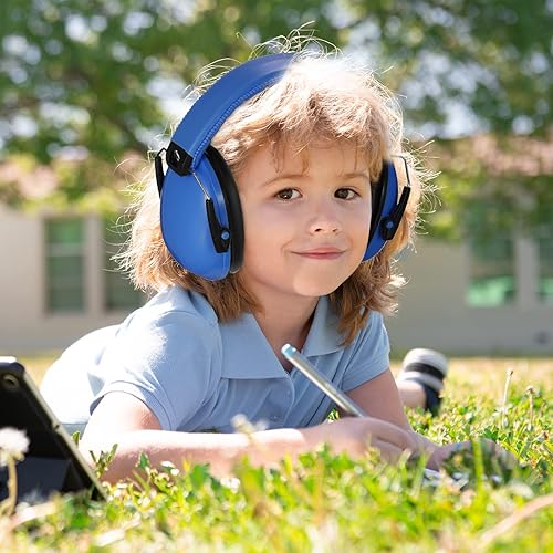 Miniatura 6 de Paquete de 3 orejeras de protección de oídos para niños, orejeras con cancelación de ruido, diadema ajustable para niños pequeños, orejeras de