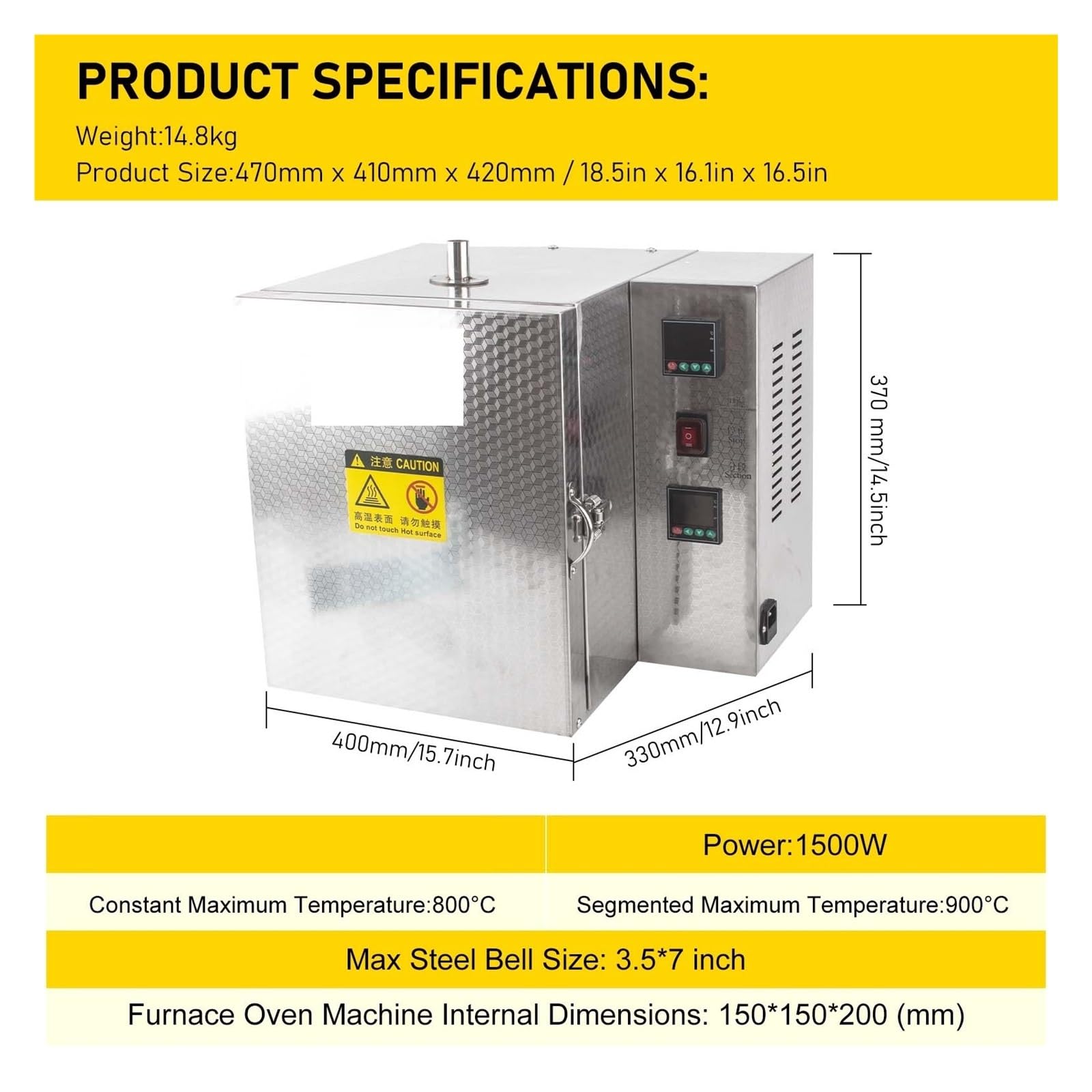 Professioneller 1200 °C Burnout-Ofen Gipsofen W Digitalanzeige Sektionale Temperaturregelung For Nass-Trocken-Gipsform Sicher Und Stabil