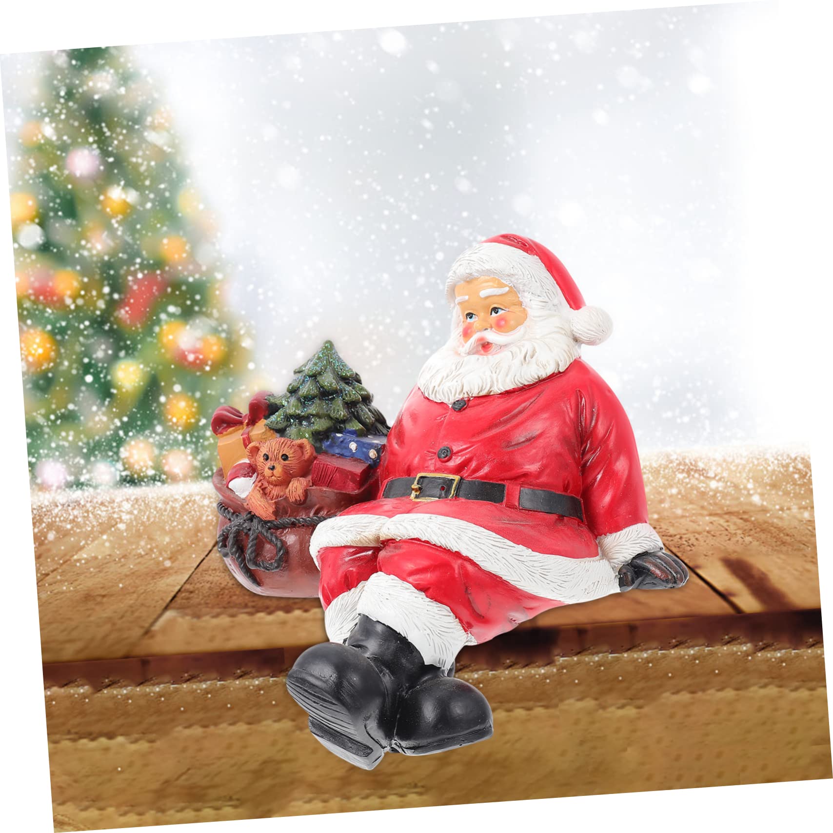 Cabilock Figurine de Père Noël Résine Décoration Père Noël Créative Ornement Pratique pour Intérieur