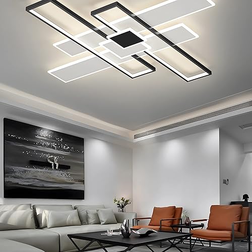 Miniatura 4 de Lámpara de techo LED de lujo de 6 luces, lámpara de techo regulable de 110 W con control remoto, hierro + luces de techo acrílicas para dormitorio,