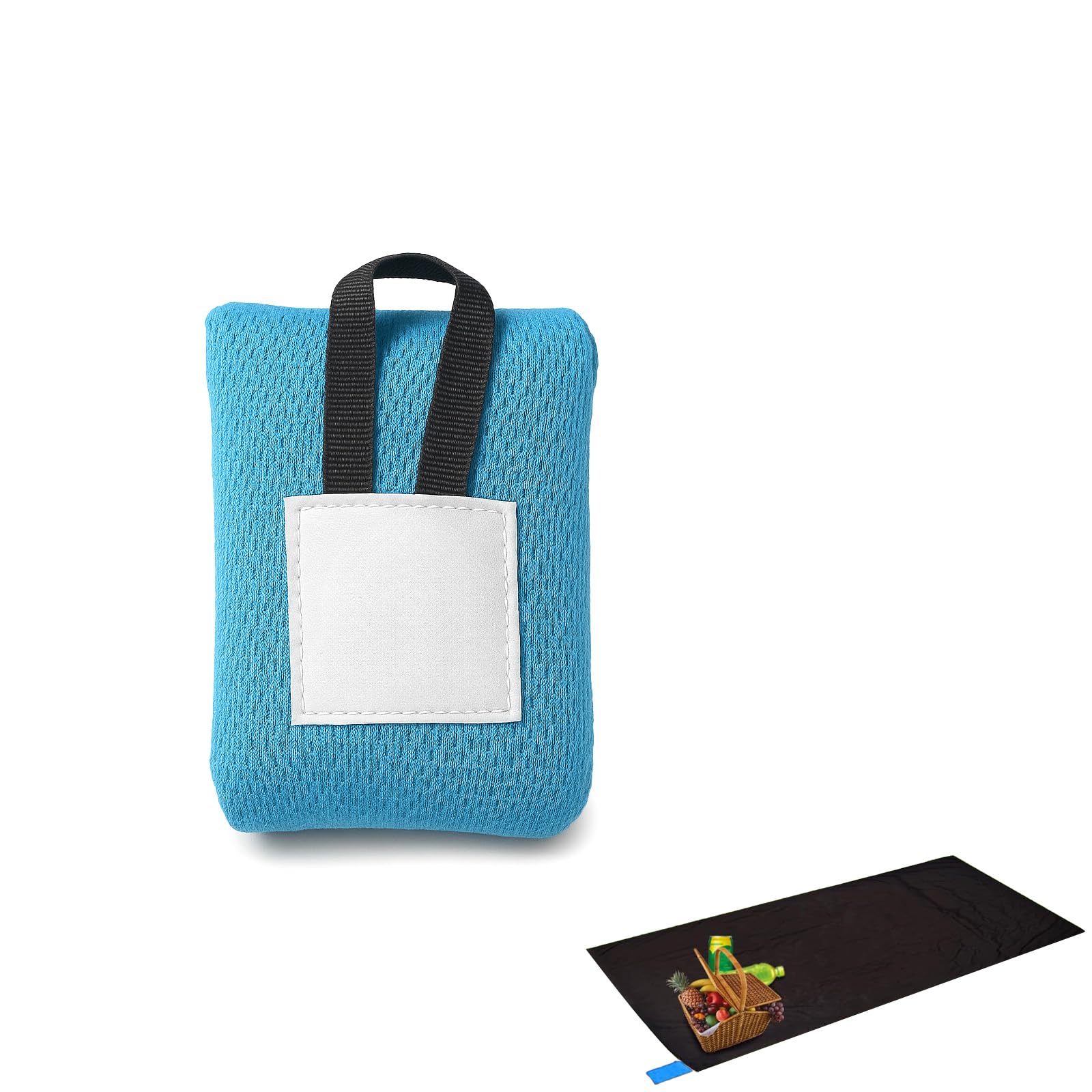 Telo da Picnic Impermeabile Ultra Sottile 40g Coperta Tascabile Blu 110x70 cm Antisabbia Antivento