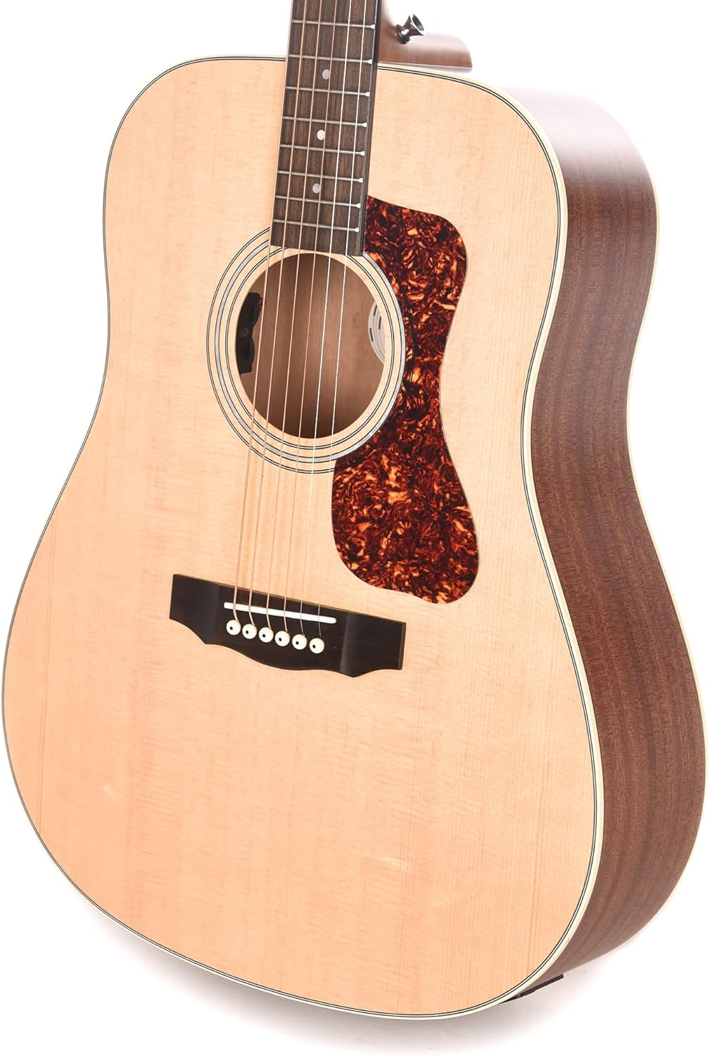 Angled front view of the Guild D-240E acoustic guitar