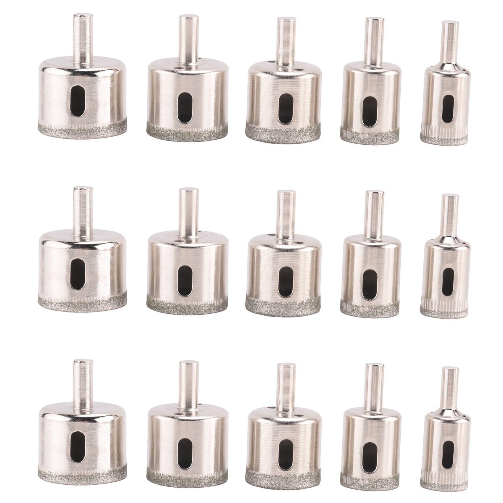 Jnchdghwa Silver 15Pcs Tile Hole Saw Drill Bit Bits Set Cutting