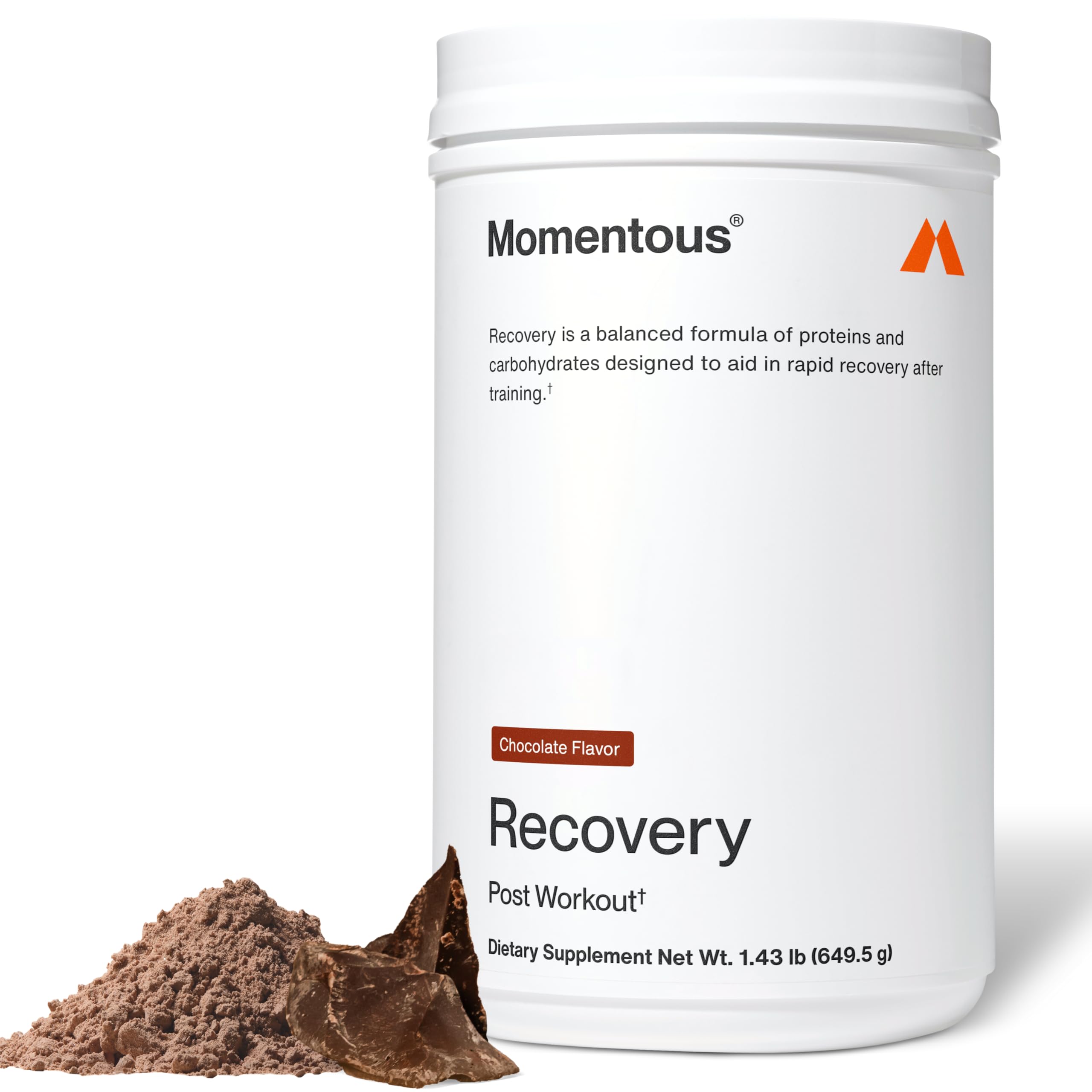 Momentous Recovery Grass-Fed Whey Protein Powder - 20 g Post-Workout Whey Isolate Protein - NSF Certified for Sport - Gluten-Free - 15 Servings - Chocolate - Package May Vary