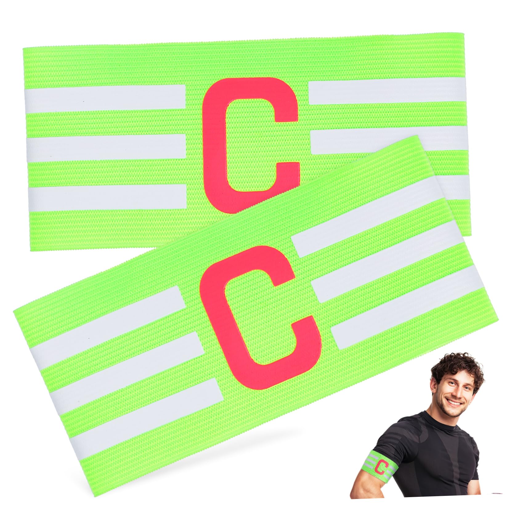 HANABASS Elastic Football c Sleeve Captain Arm Band for Youth Visor Sports Team Accessory