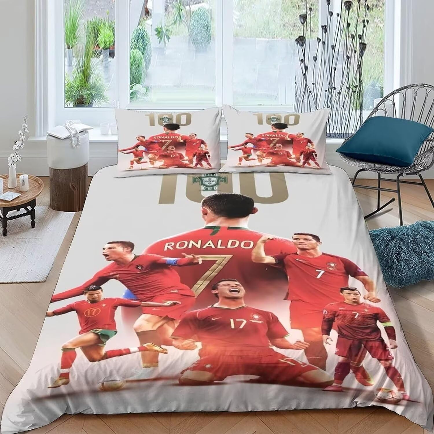 Shaari Duvet Cover Set Soft Lightweight Microfiber 3 Piece Bedding Set with 2 Pillowcase Kids Quilt Cover with Zipper Closure Double 200 x 200 cm