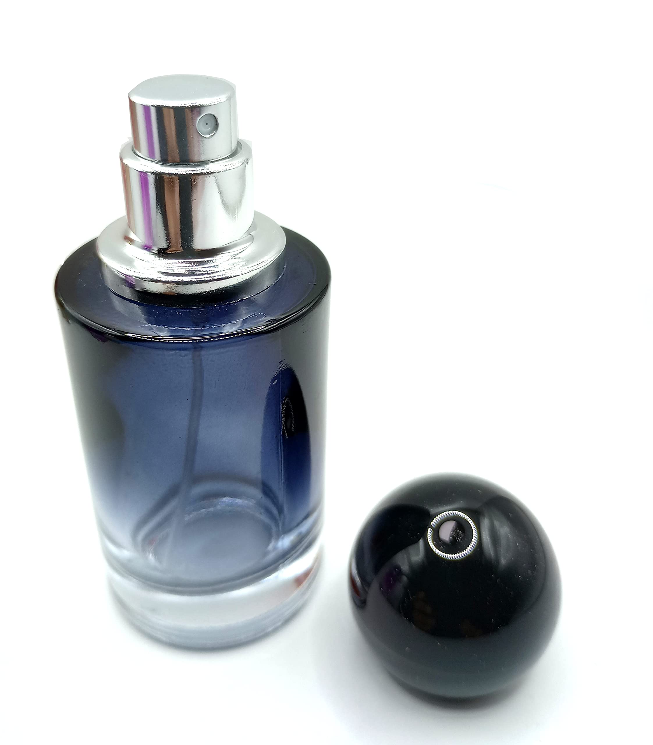 Zénitude Glassworks Black 30Ml Glass Perfume Bottle Gradient Empty Cylindrical Bottle Lux Round Ball Cap