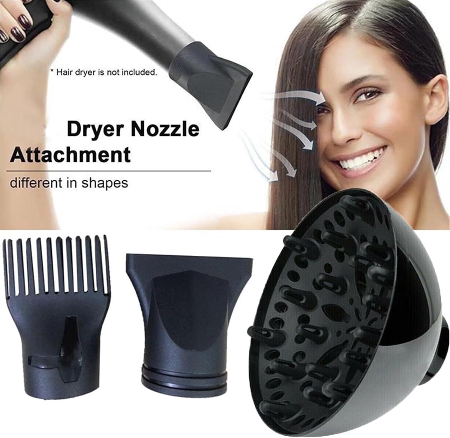 Universal Curling Hair Dryer Air Nozzle Professional Hair Straightener Dryer Nozzle Diffuser Wind Blower Hair Dryer Accessories(C 1PCS)