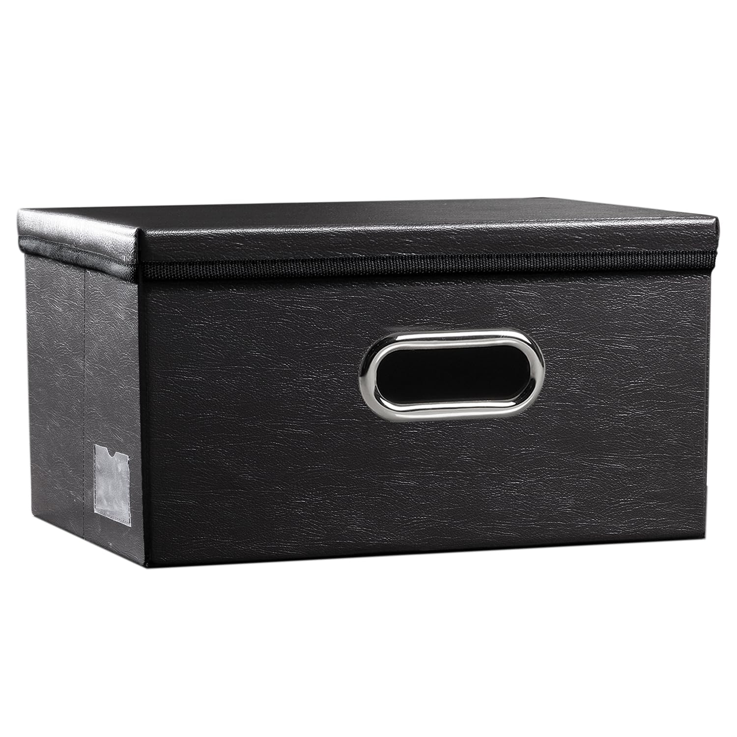PRANDOM Aufbewahrungsbox mit Deckel Kleiner,Schwarz(1-stück) 34x24x17cm