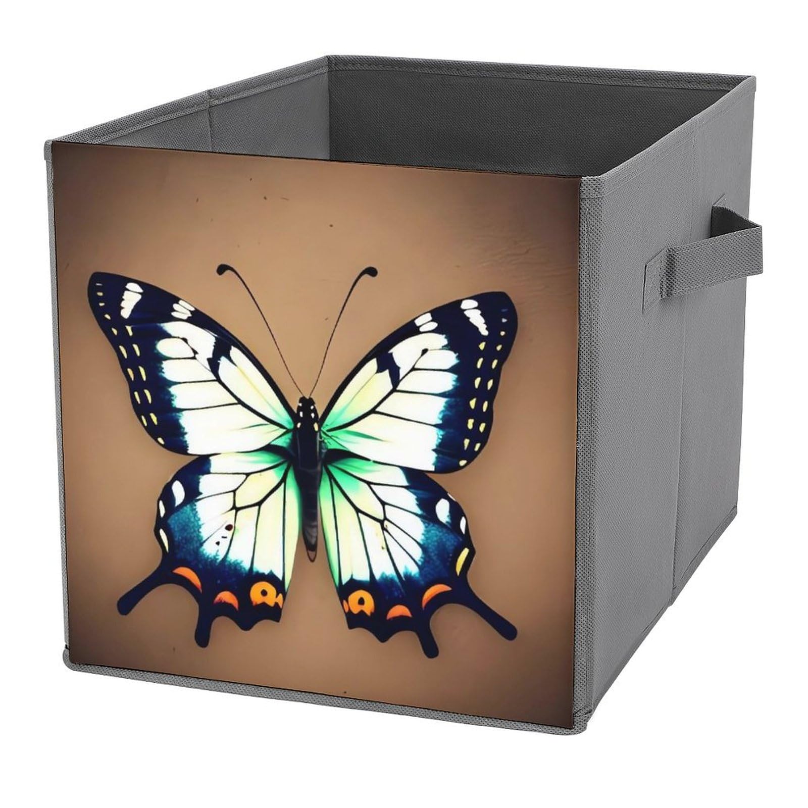 Boîtes de rangement pliables papillon avec poignées cuir pour vêtements