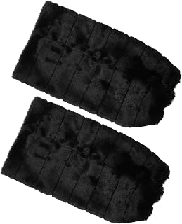 ARTIBETTER Warm Plush Leg Covers and Short Boot Covers for Women, Imitation Hair Winter Leg Warmers, Protective Black Legwarmer Socks, Cozy Outdoor Winter Accessory, 40cm Length