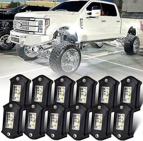 Miniatura 10 de LedNenon R3 - Luces LED blancas de roca de 6000 K, luces de roca súper brillantes, blancas para camión, SUV, UTV ATV, RZR J-eep todoterreno,