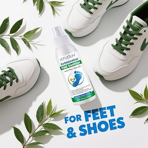Miniatura 6 de Spray de aceite de árbol de té para pies para control especial del aroma y alivio de la picazón, ambientador natural de pies y zapatos, secado