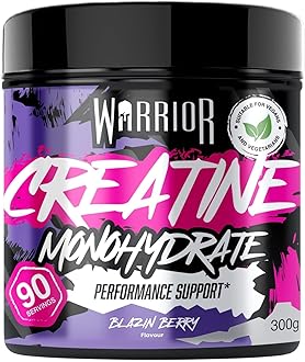 Creatine Monohydrate Powder 300g (90 Servings) – Pure Micronised Creatine Powder Supplement for Men & Women, Pre & Post Workout Strength, Muscle Growth & Recovery, Vegan – Blazin Berry