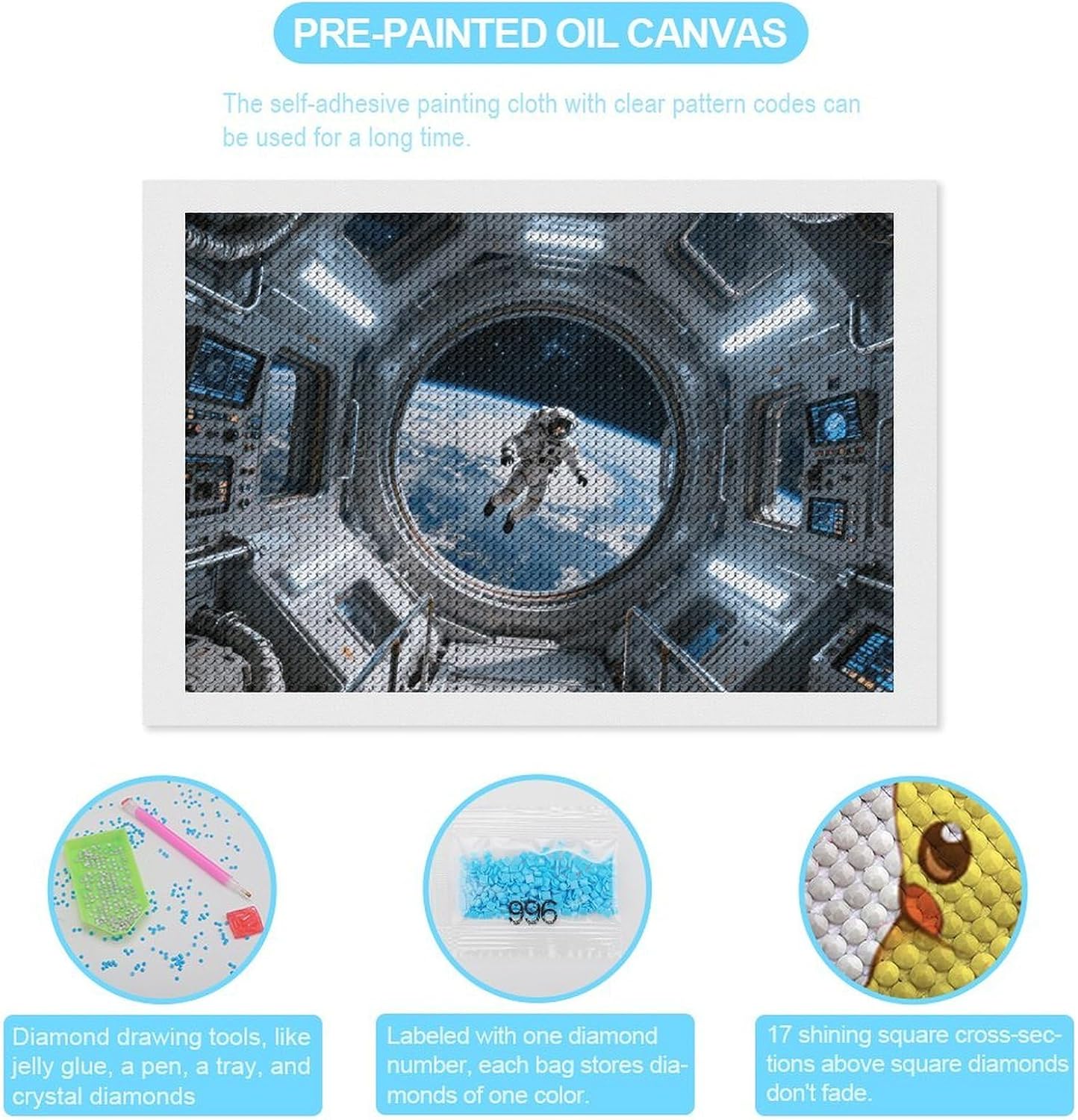 STVNKML Space Station Interior 5D Diamond Painting Kit for Adults image 3