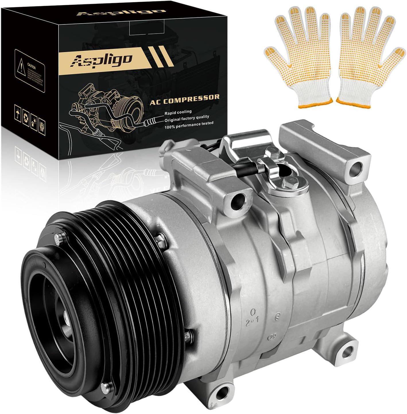 A/C Compressor with Clutch Compatible with Toyota RAV4 2.0-2.4L (2001-2005), Sport Utility, CO 10458C, 639339 6511697 67332 6833