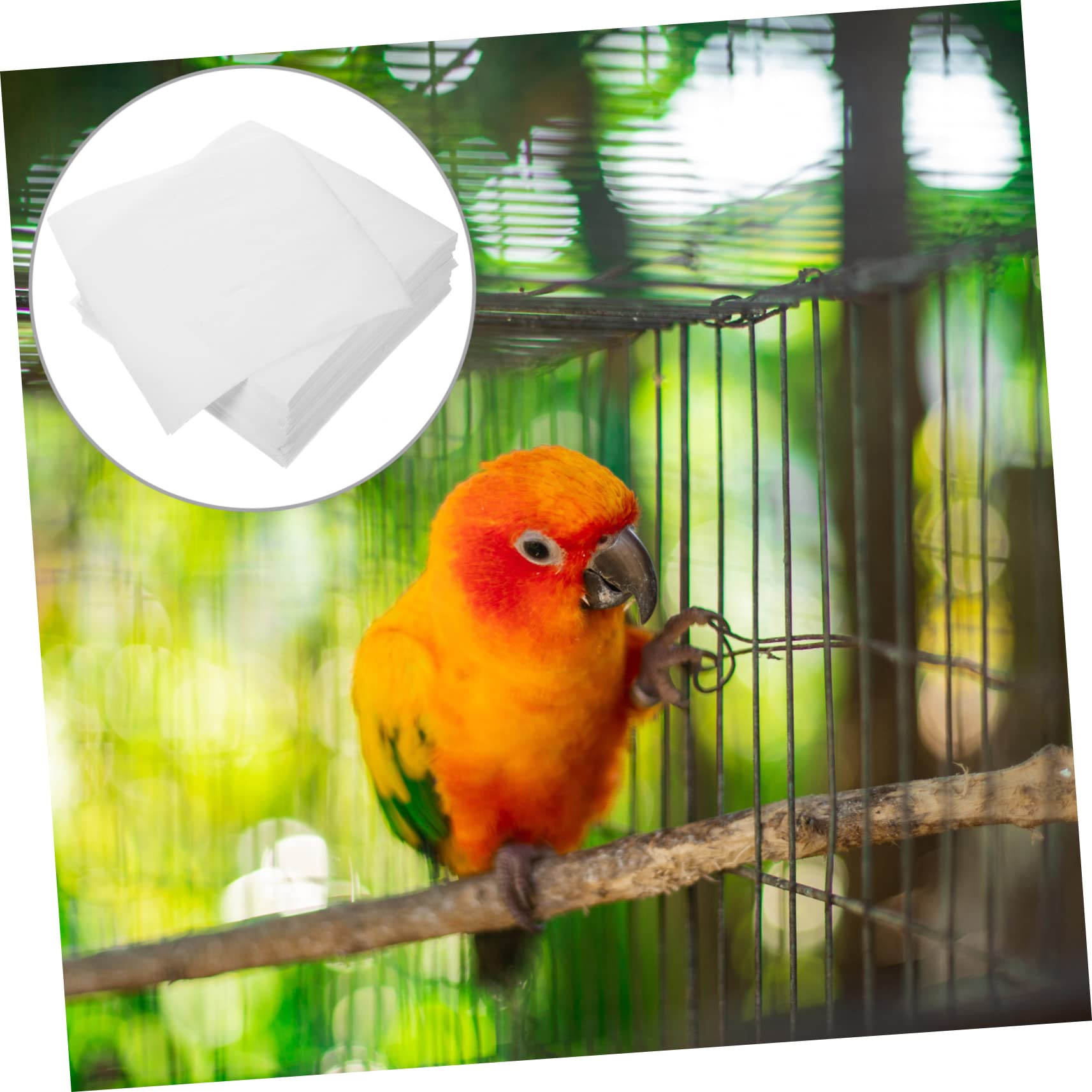 DOITOOL 300 Piezas Sábana De Pájaro Reemplazo Revestimiento De La Jaula De Pájaros Revestimientos De Jaulas De Loros Almohadillas para Orinar Cachorros Tela No Tejida Largo