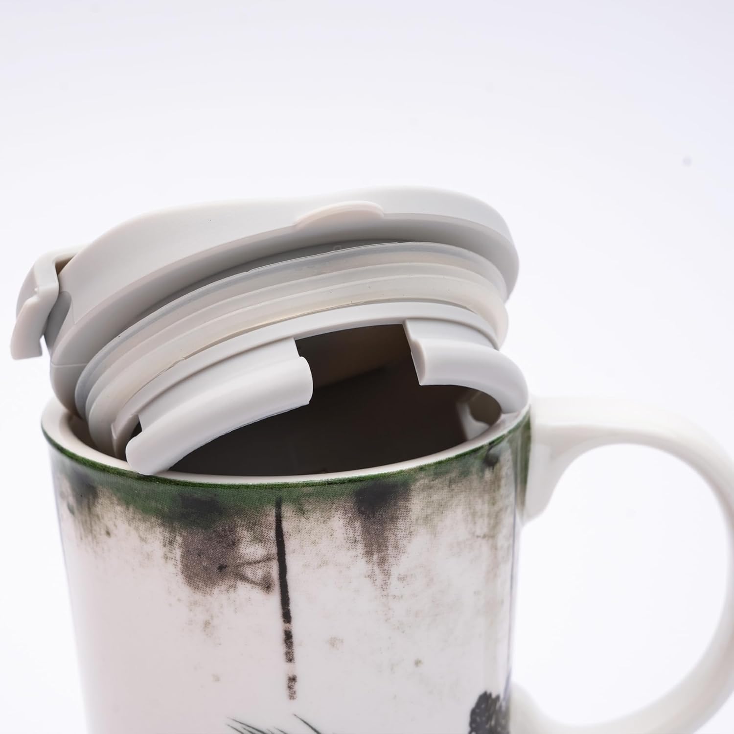 Topadorn Christmas Ceramic Mug Ceramic Travel Mug Porcelain Water Coffee Cup 17oz. with Gift Box and Tritan Lid for Holiday Party, Believe - Image 8