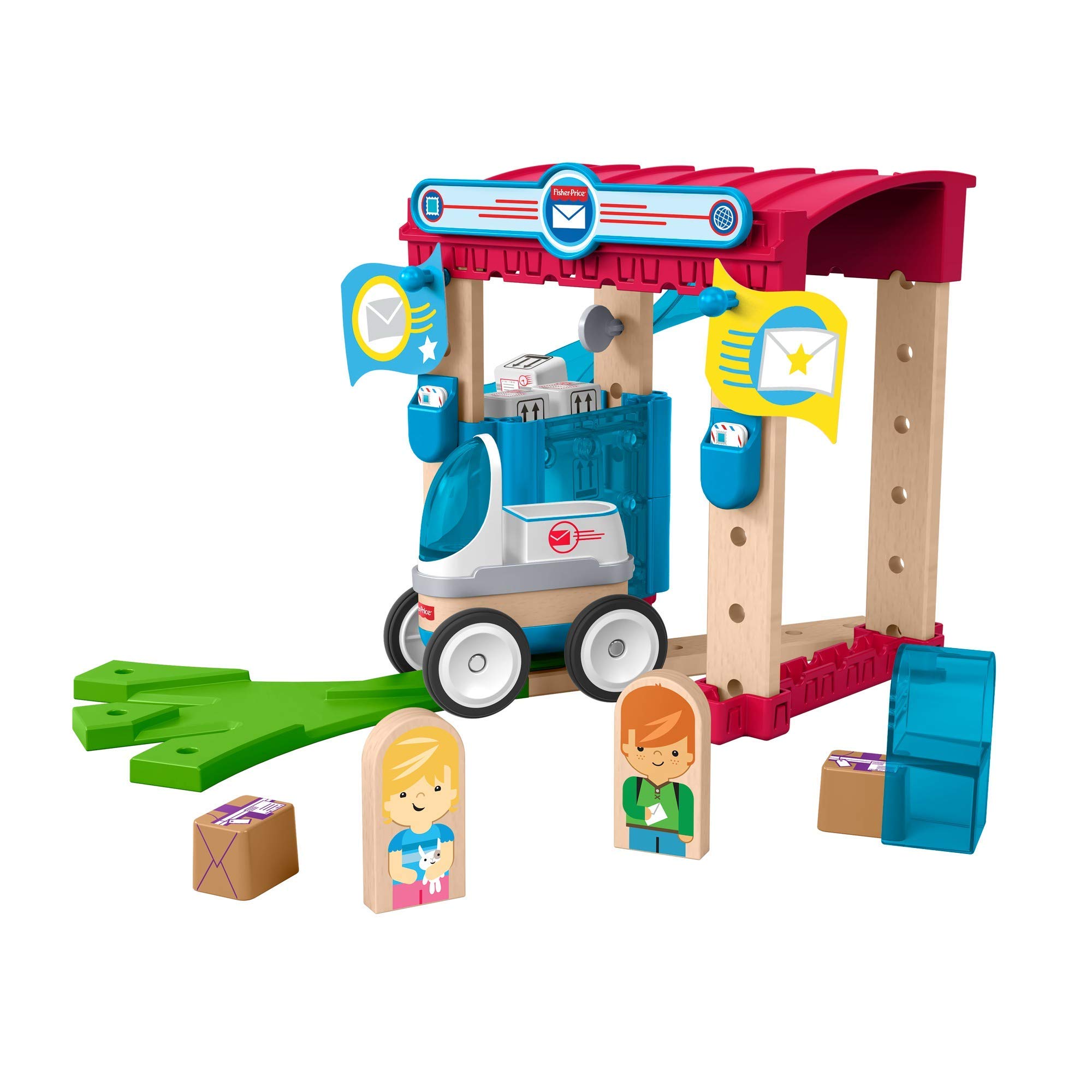 Fisher-Price - Wonder Makers Ufficio Postale con Binari e Costruzioni Giocattolo per Bambini 3+ Anni, GFJ14