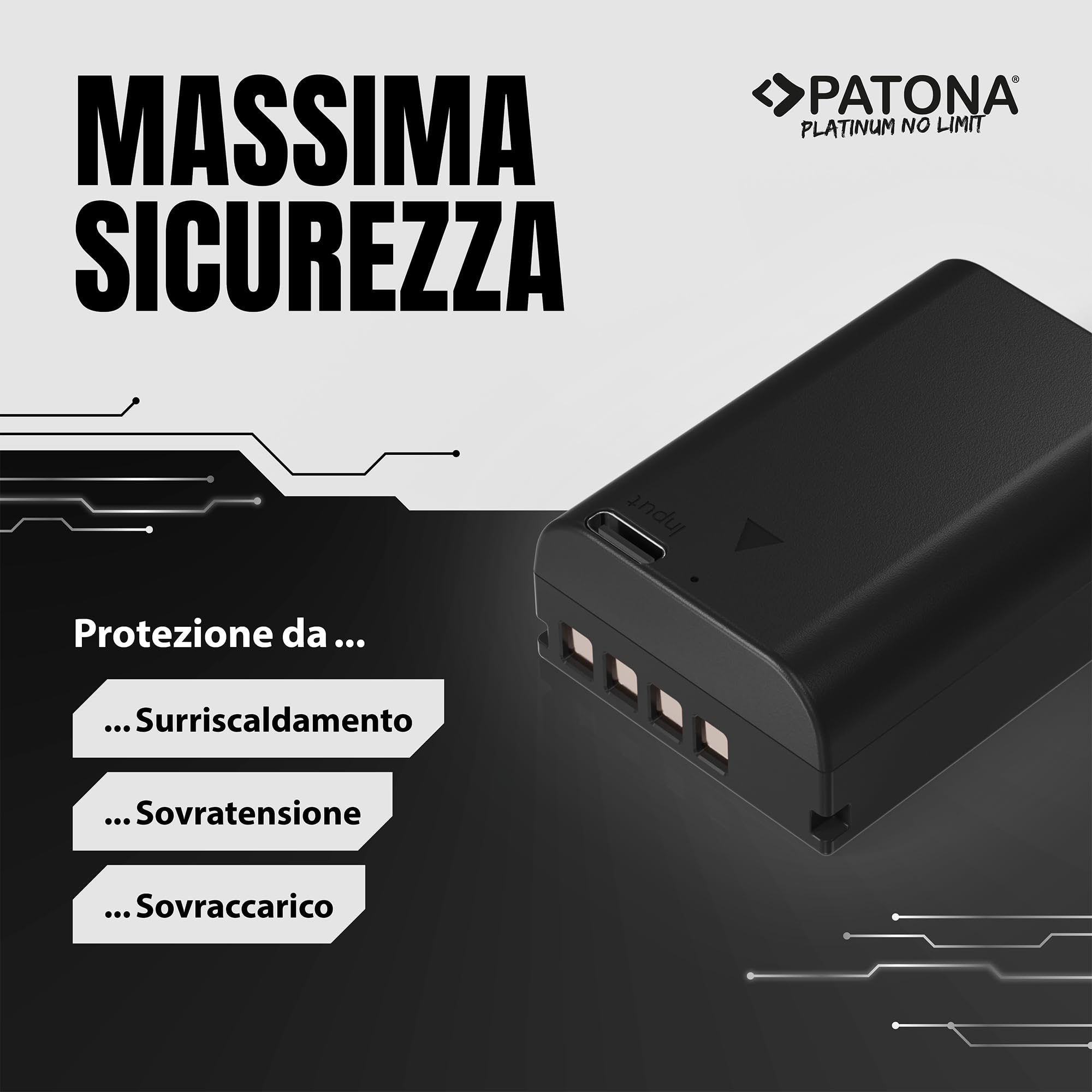 PATONA 1372 Platinum Batteria BLX-1 con ingresso USB-C, 2600mAh 7.2V | Batteria di ricambio da 18.7Wh compatibile con Olympus OM-1 OM-3, sostituisce i modelli BLX1 BL-X1 BL X1